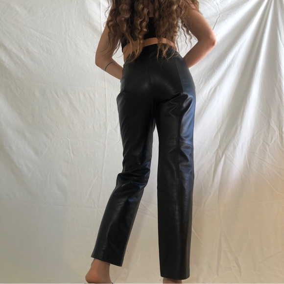 Vintage 90s - y2k 100% leather pants - Picture 5 of 8
